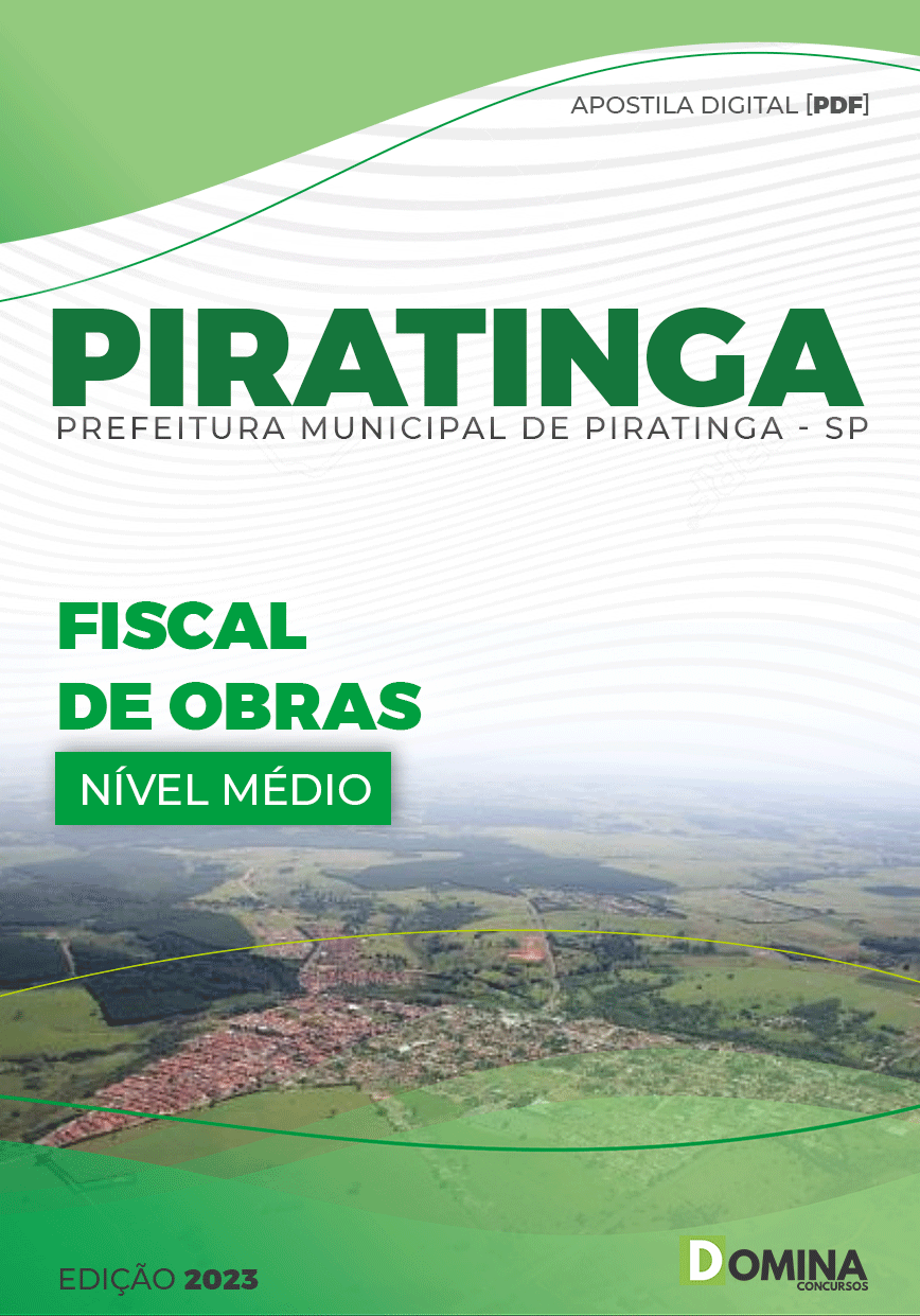 Apostila Concurso Pref Piratininga SP 2023 Fiscal Obras