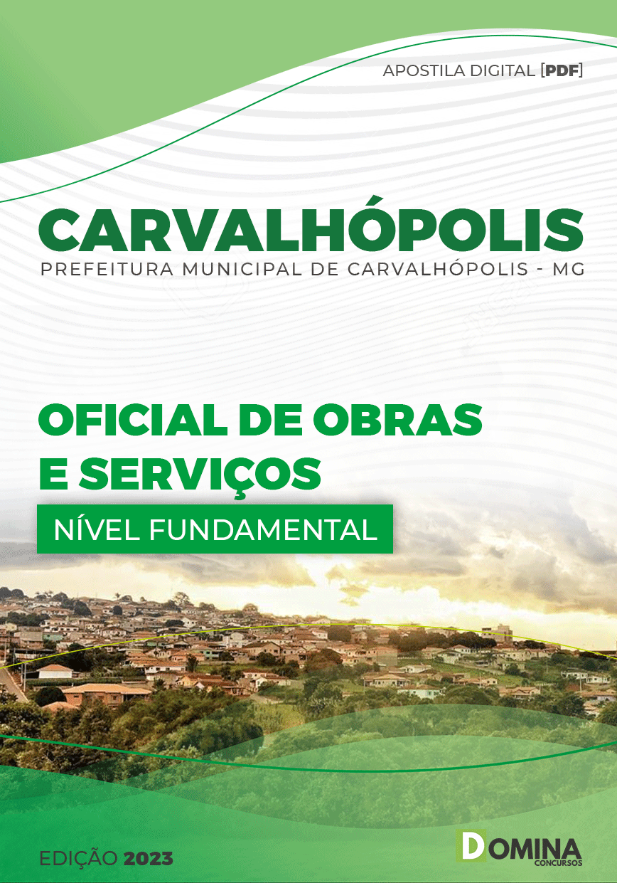 Apostila Pref Carvalhópolis MG 2023 Oficial Obras Serviços