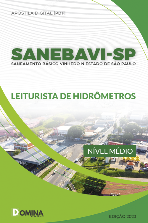 Apostila Digital SANEBAVI SP 2023 Leiturista Hidrômetro