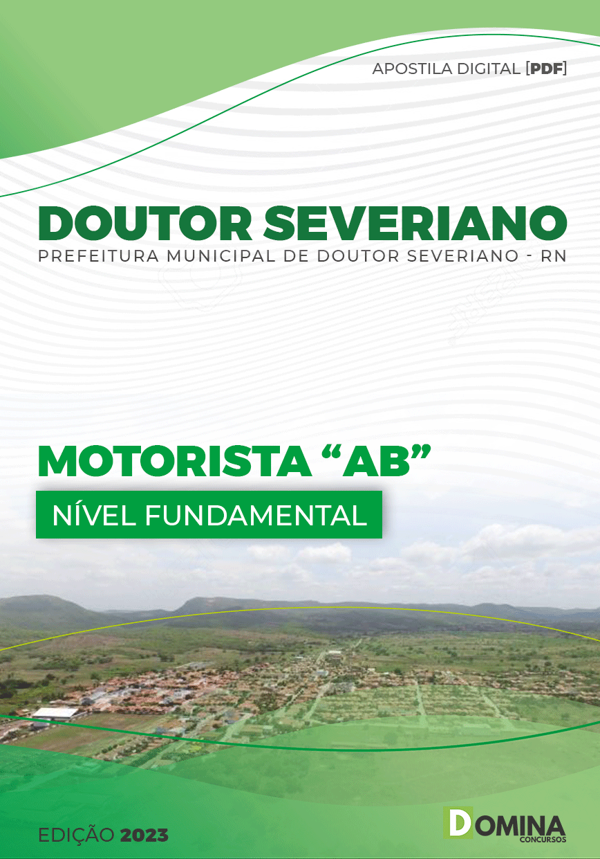 Apostila Digital Pref Doutor Severiano RN 2023 Motorista AB