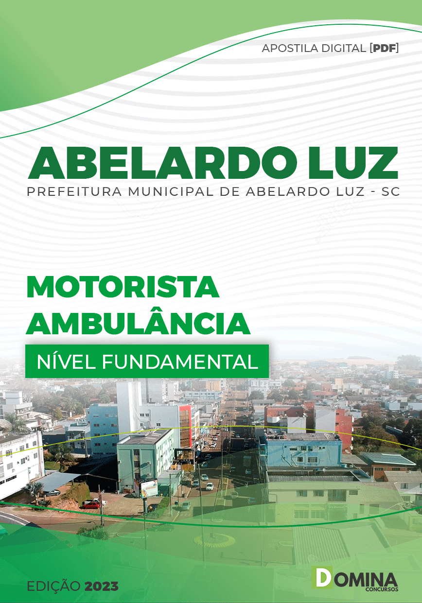 Apostila Digital Pref Abelardo Luz SC 2023 Motorista Ambulância