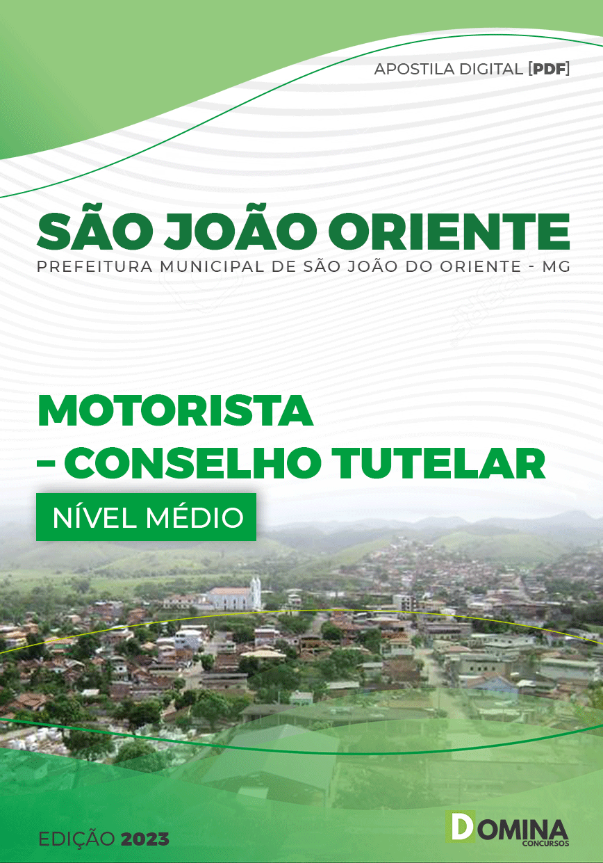 Apostila Pref São João Oriente MG 2023 Motorista Conselho Tutelar