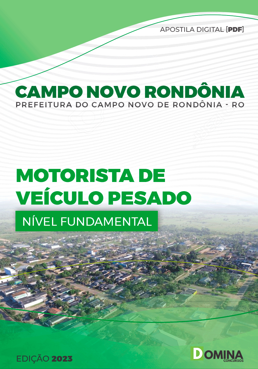 Apostila Pref Campo Novo Rondônia RO 2023 Motorista Veículos Pesado
