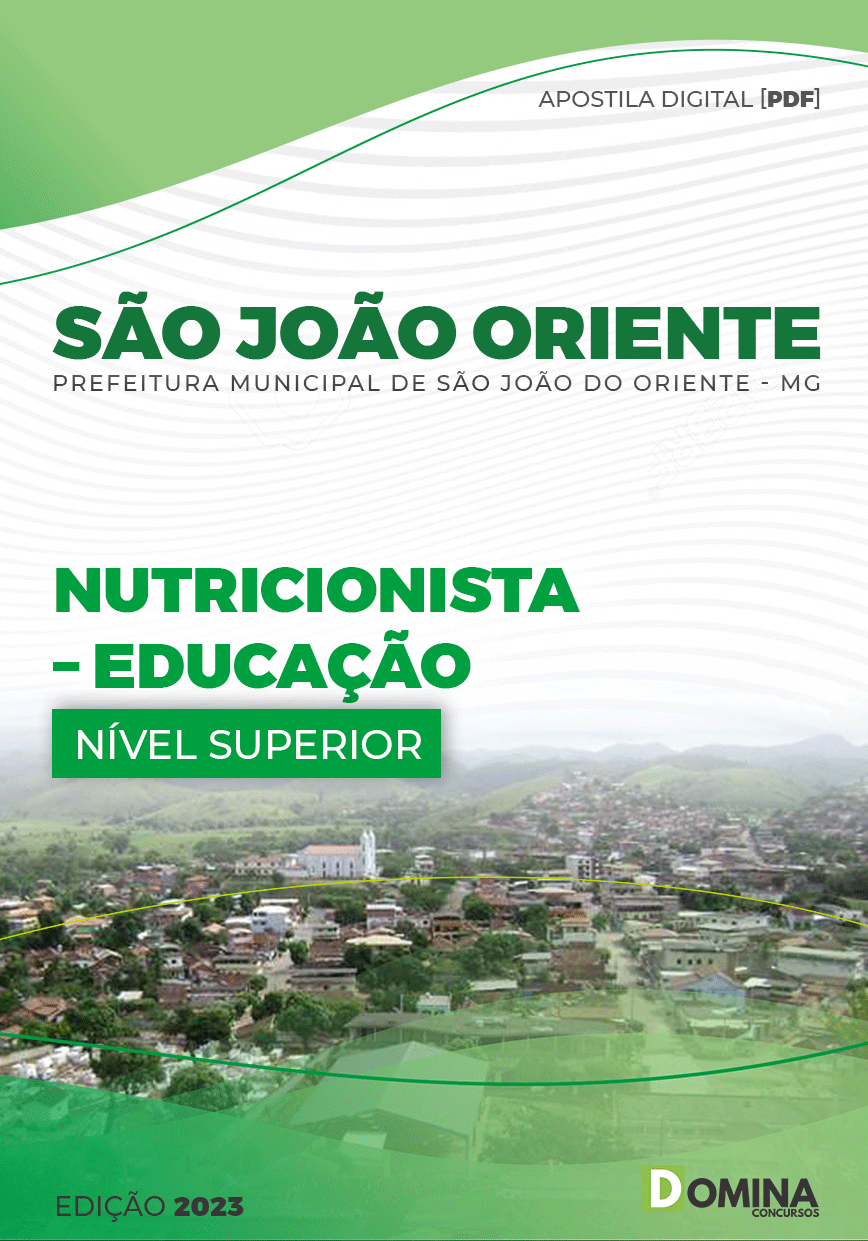 Apostila Pref São João Oriente MG 2023 Nutricionista Educação