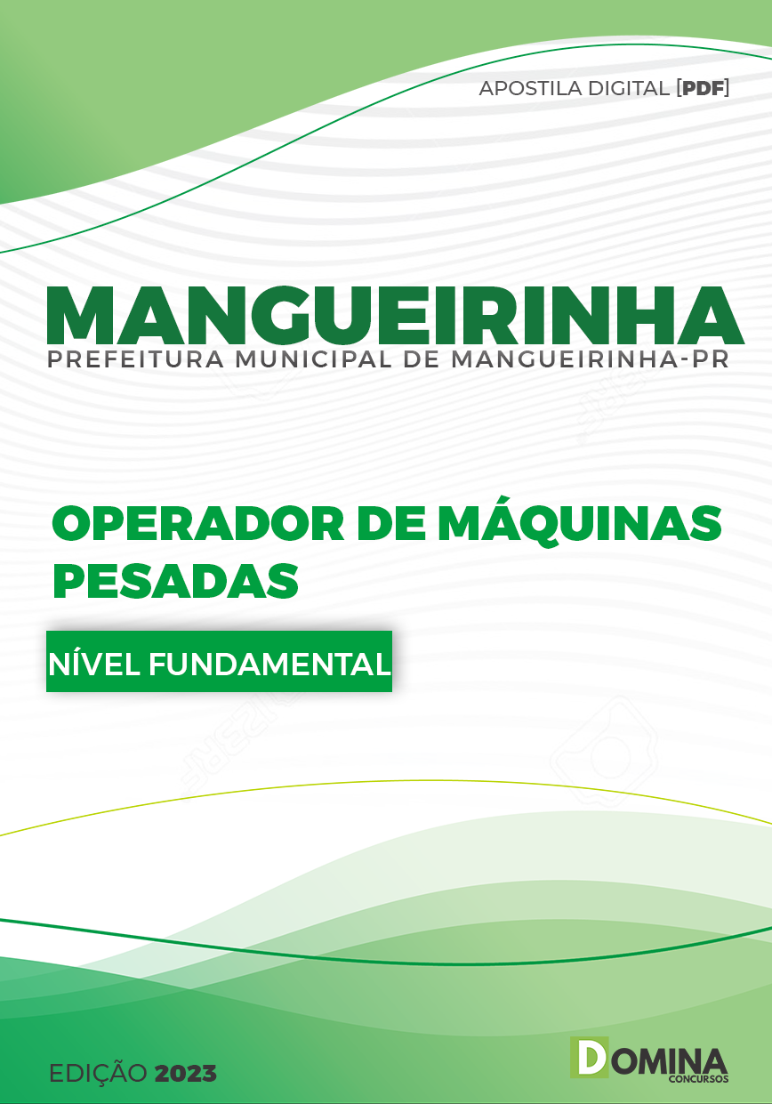 Apostila Pref Mangueirinha PR 2023 Operador Máquinas Pesadas