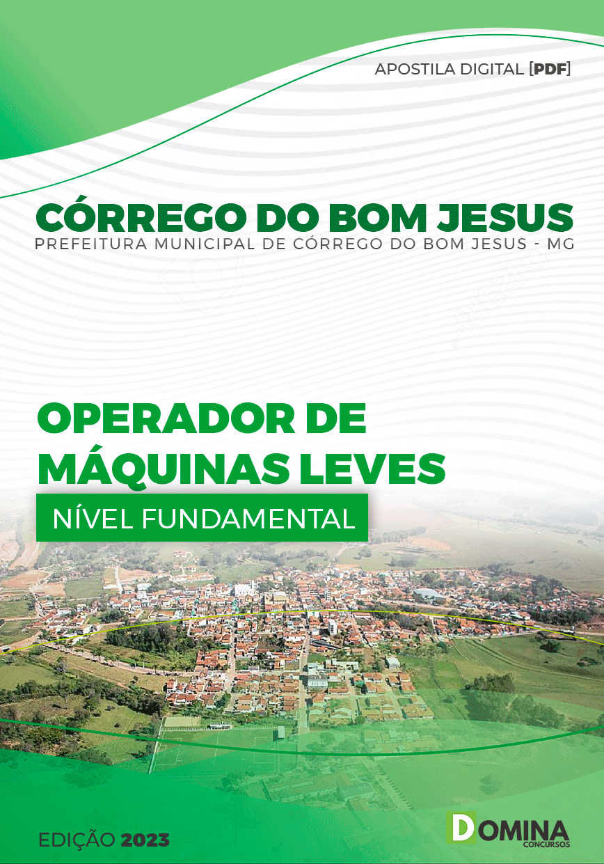Apostila Pref Córrego Bom Jesus MG 2023 Operador Máquinas Pesadas