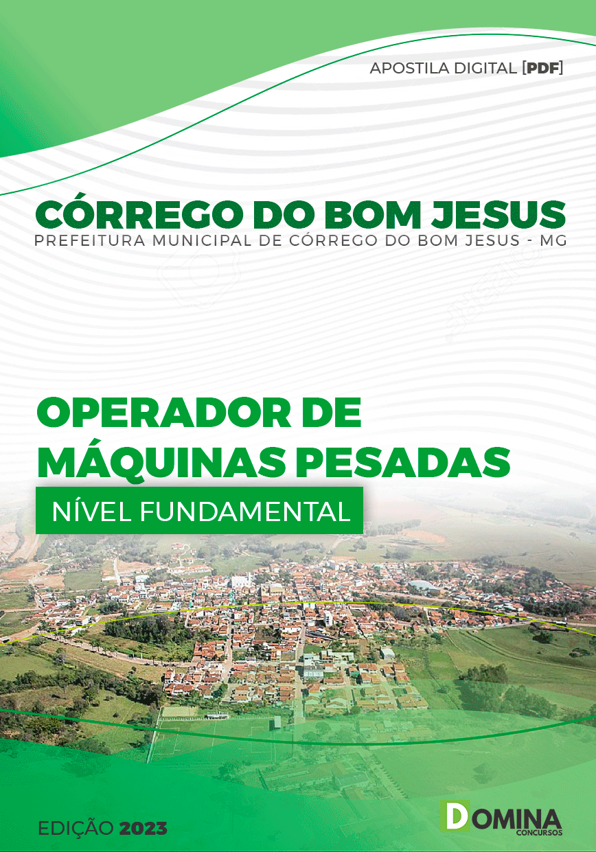 Apostila Pref Córrego Bom Jesus MG 2023 Operador Máquinas Pesadas