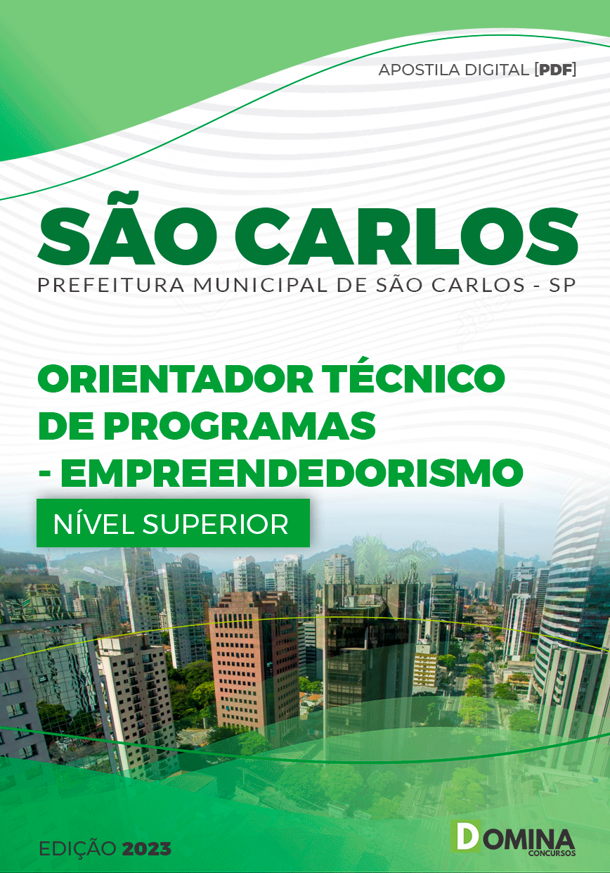 Apostila Pref São Carlos SP 2023 Orientador Técnico Empreendorismo