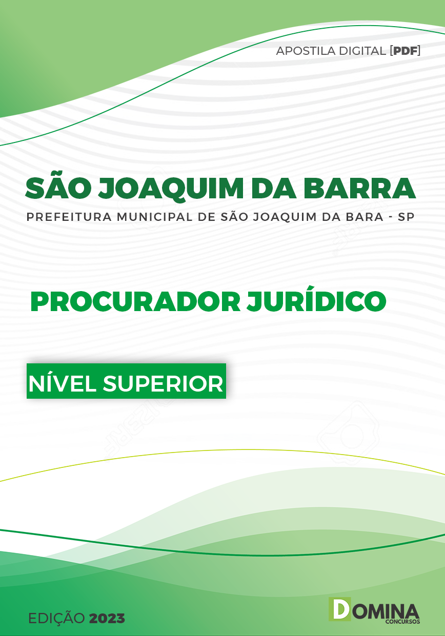 Apostila Pref São Joaquim da Barra SP 2023 Procurador Jurídico