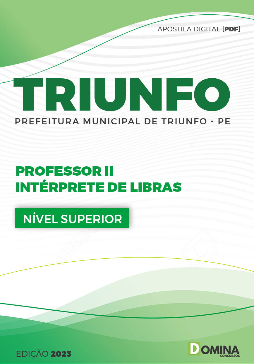 Apostila Pref Triunfo PE 2023 Professor II Intérprete Libras
