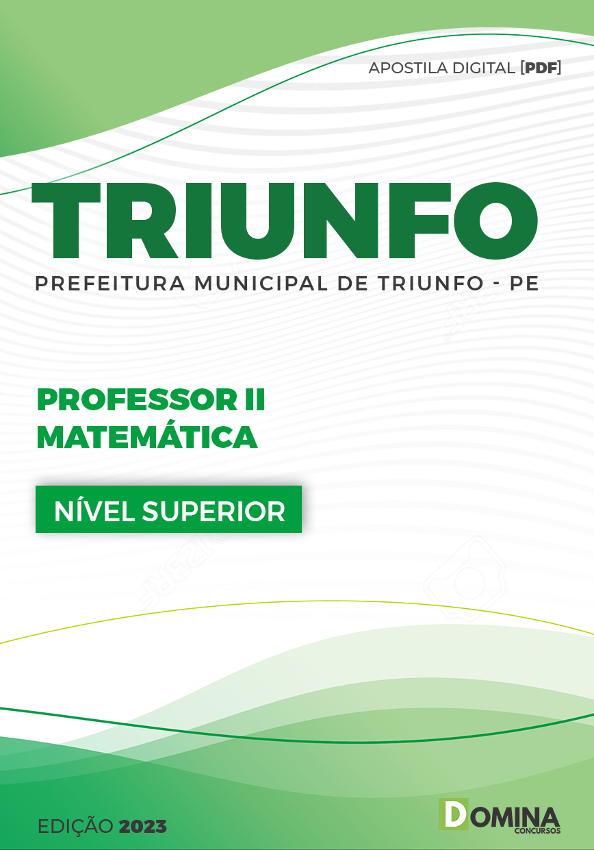 Apostila Concurso Pref Triunfo PE 2023 Professor II Matemática