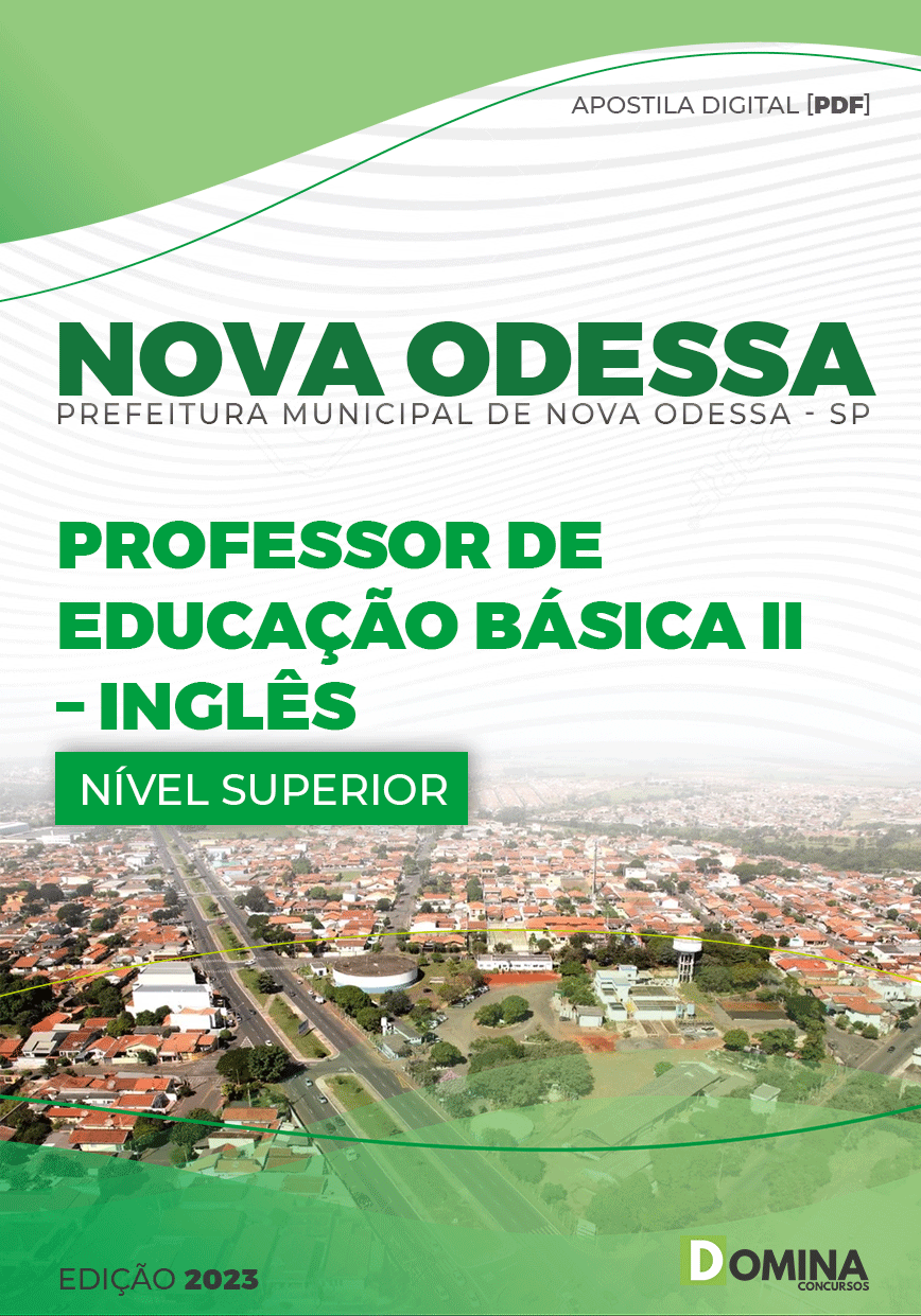 Apostila Pref Nova Odessa SP 2023 Professor PEB II Inglês