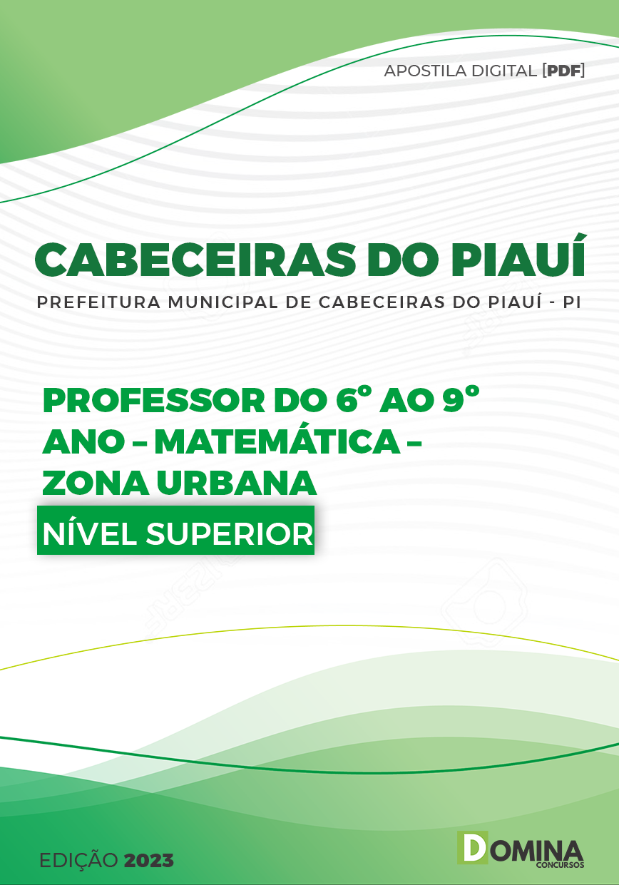 Apostila Pref Cabeceiras PI 2023 Professor Matemática