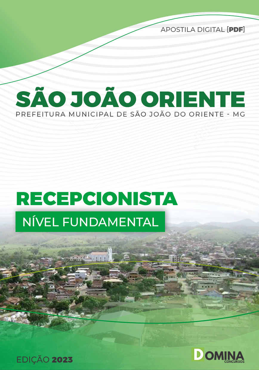 Apostila Pref São João Oriente MG 2023 Recepcionista