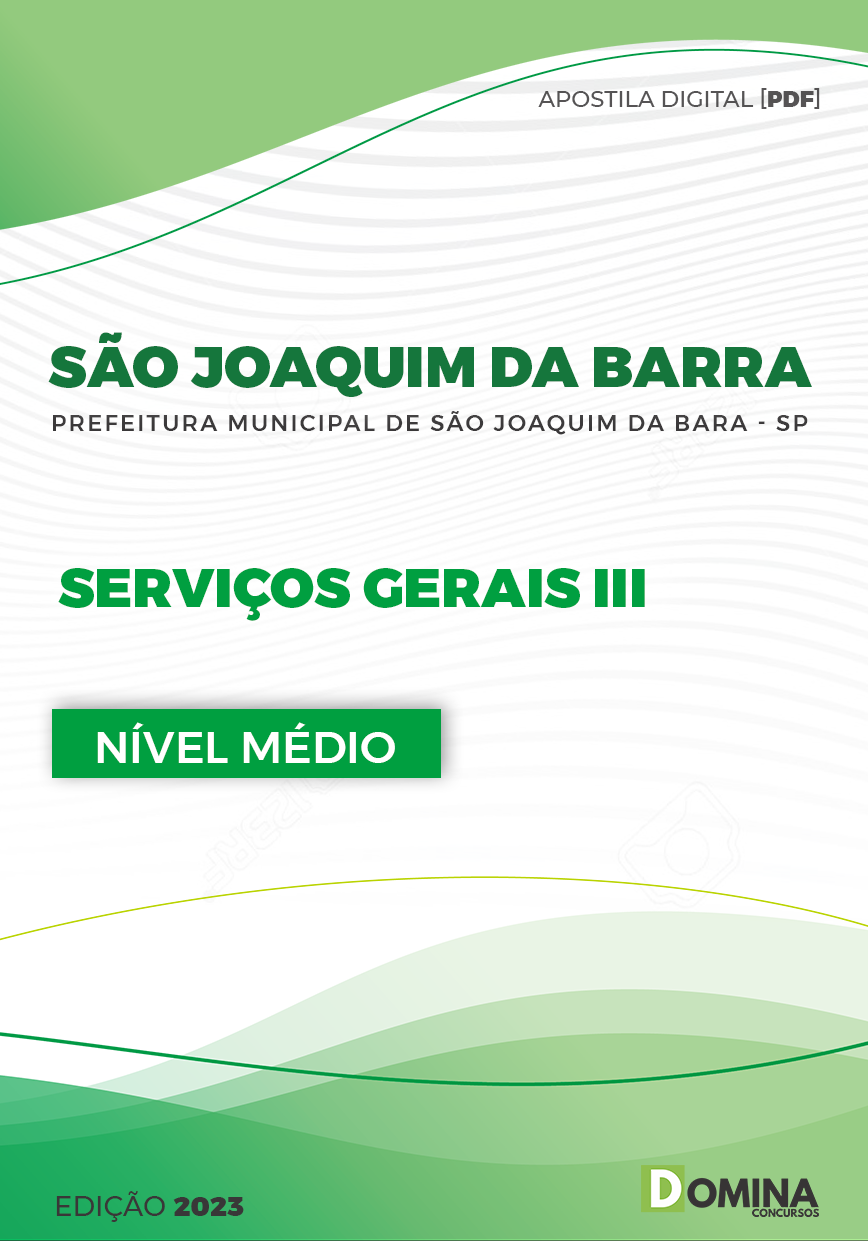 Apostila Pref São Joaquim da Barra SP 2023 Serviços Gerais III