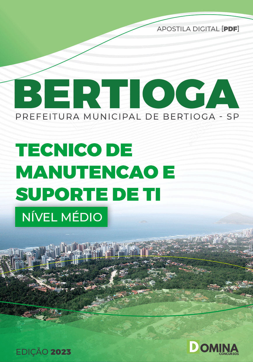 Apostila Pref Bertioga SP 2023 Técnico Manutenção Suporte TI