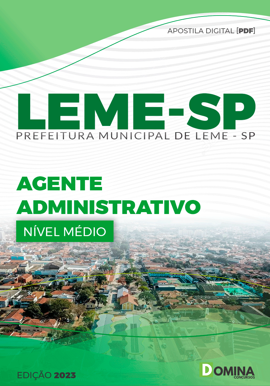 Apostila Concurso Pref Leme SP 2023 Agente Administrativo