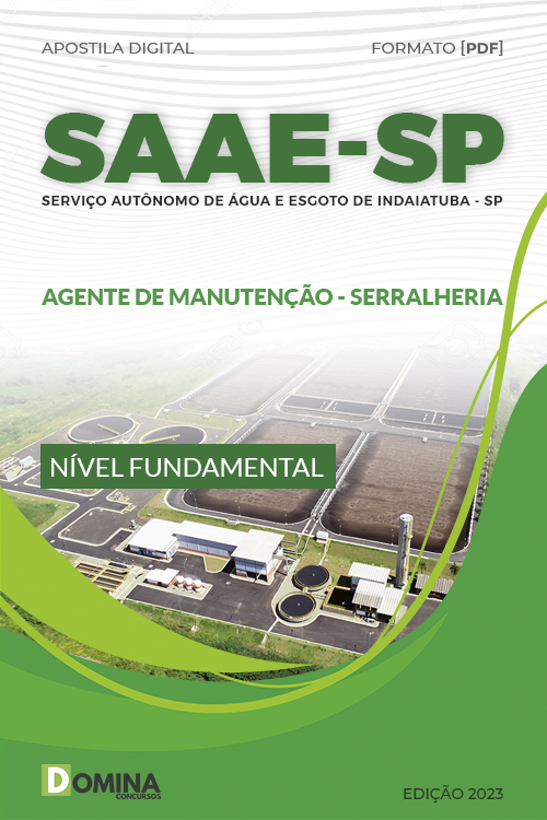 Apostila SAAE Indaiatuba SP 2023 Agente Manutenção Serralheria
