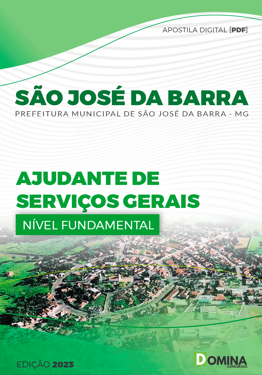 Apostila Pref São José da Barra MG 2023 Ajudante Serviços Gerais