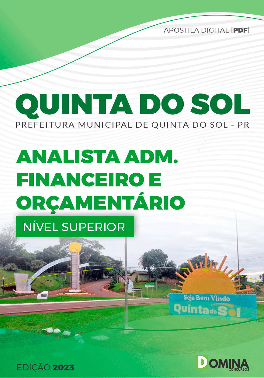 Apostila Pref Quinta do Sol PR 2023 Analista Financeiro Orçamentário