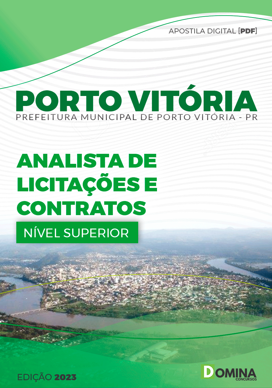 Apostila Pref Porto Vitória PR 2023 Analista Licitações Contrato
