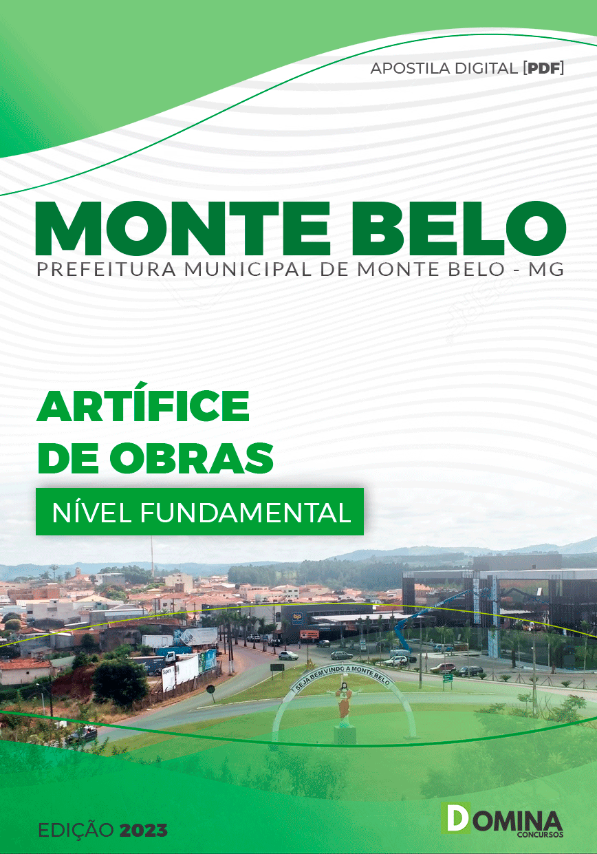 Apostila Digital Pref Monte Belo MG 2023 Artíficie Obras