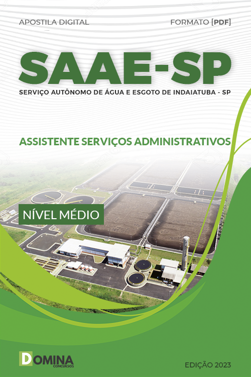 Apostila SAAE Indaiatuba SP 2023 Assistente Serviços Administrativos