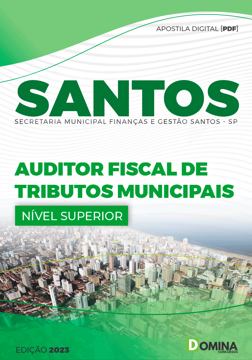 Apostila Pref Santos SP 2023 Auditor Fiscal Tributos Municipais