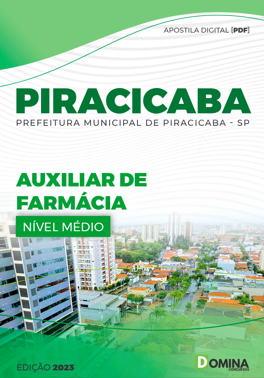 Apostila Pref Piracicaba SP 2023 Auxiliar Farmácia