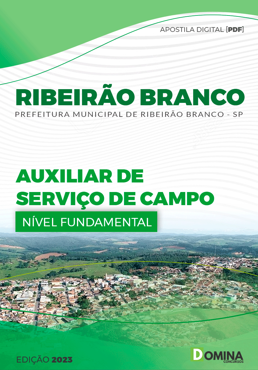 Apostila Pref Ribeirão Branco SP 2023 Auxiliar Serviço Campo