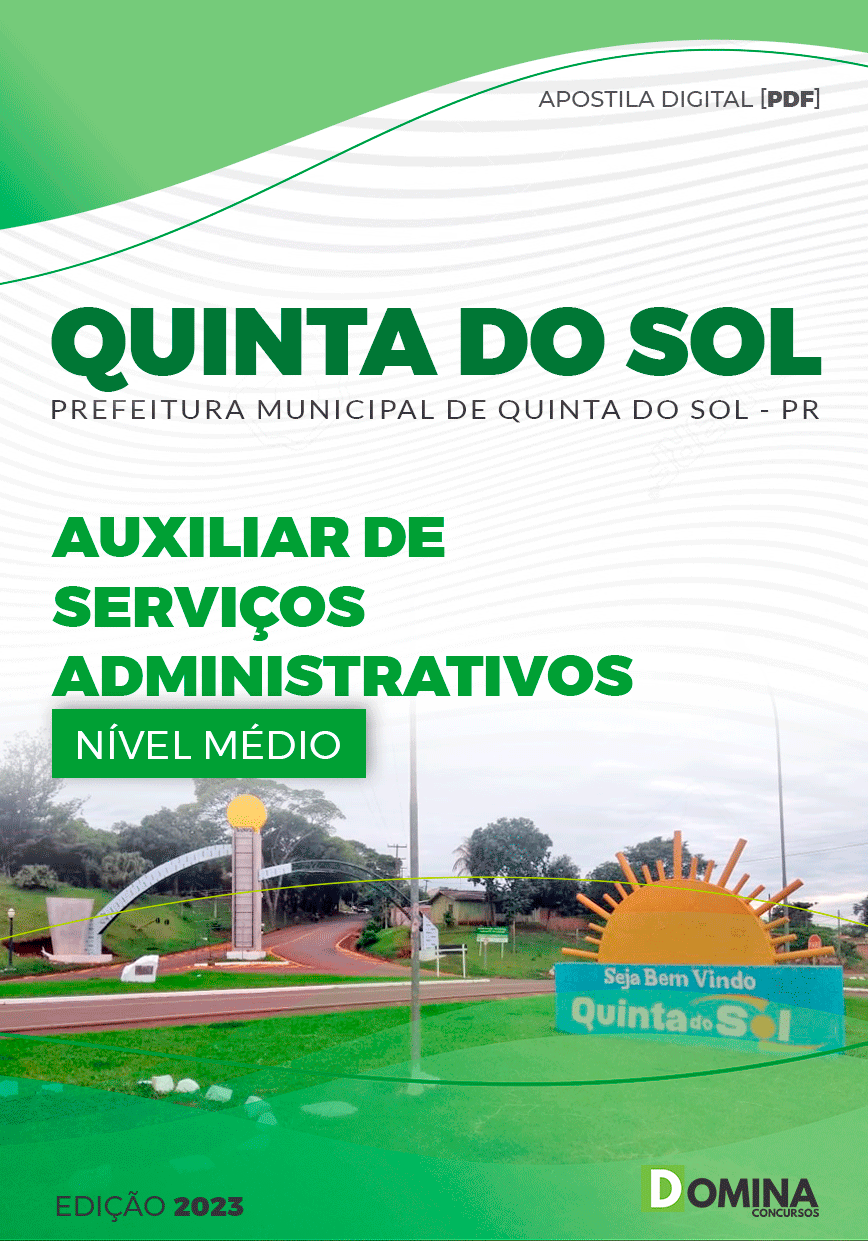 Apostila Pref Quinta do Sol PR 2023 Auxiliar Serviços Administrativos