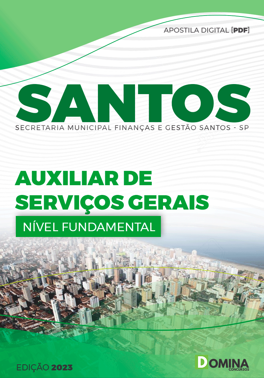 Apostila Pref Santos SP 2023 Auxiliar Serviços Gerais