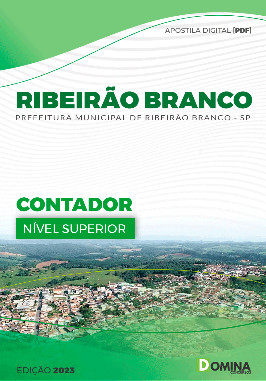 Apostila Digital Pref Ribeirão Branco SP 2023 Contador
