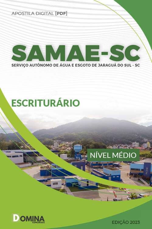 Apostila Digital SAMAE Jaraguá Su SC 2023 Escriturário