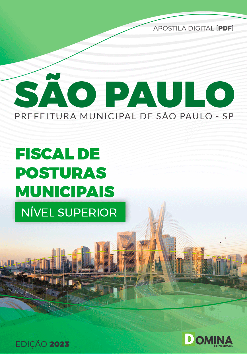 Apostila Pref São Paulo SP 2023 Fiscal Postura Municipal