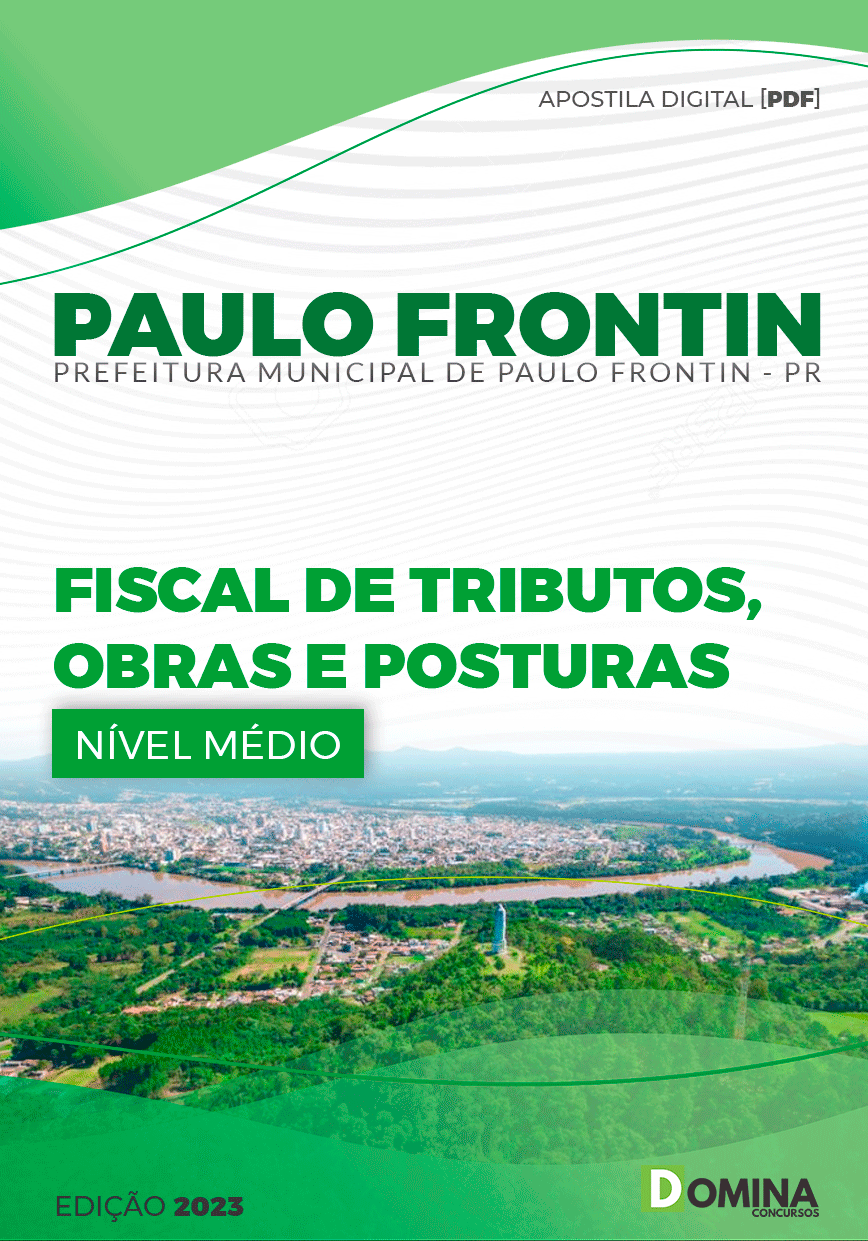 Apostila Pref Paulo Frontin PA 2023 Fiscal Tributos Obras Posturas
