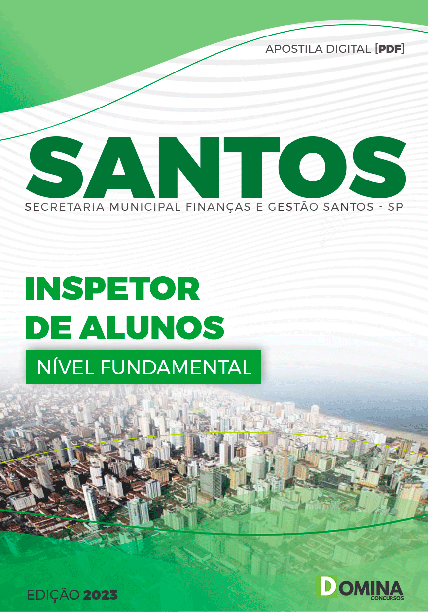 Apostila Digital Pref Santos SP 2023 Inspetor Alunos