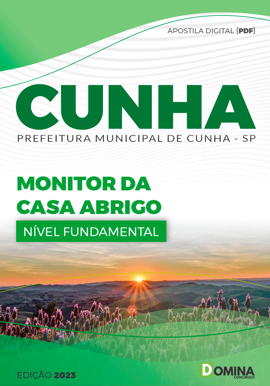 Apostila Concurso Pref Cunha SP 2023 Monitor Casa Abrigo