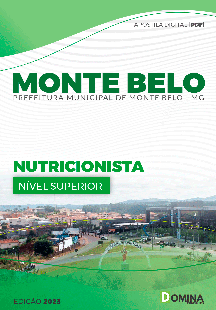 Apostila Digital Pref Monte Belo MG 2023 Nutricionista