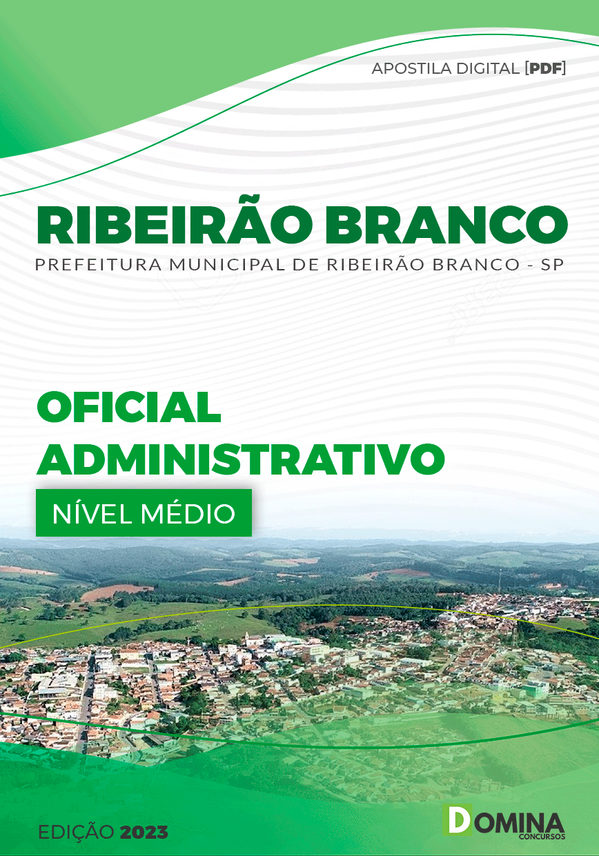 Apostila Pref Ribeirão Branco SP 2023 Oficial Administrativo