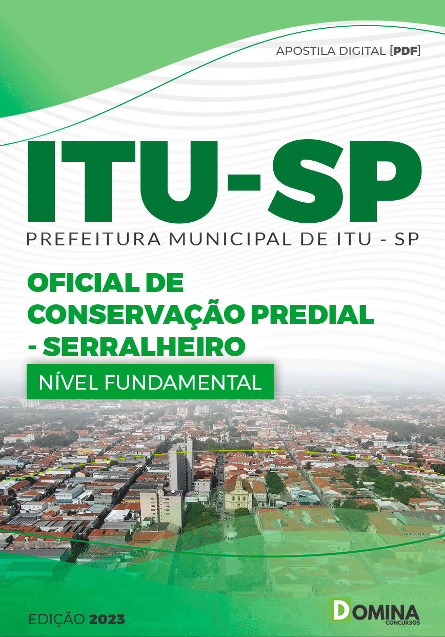 Apostila Pref Itu SP 2023 Oficial Conservação Predial Serralheiro
