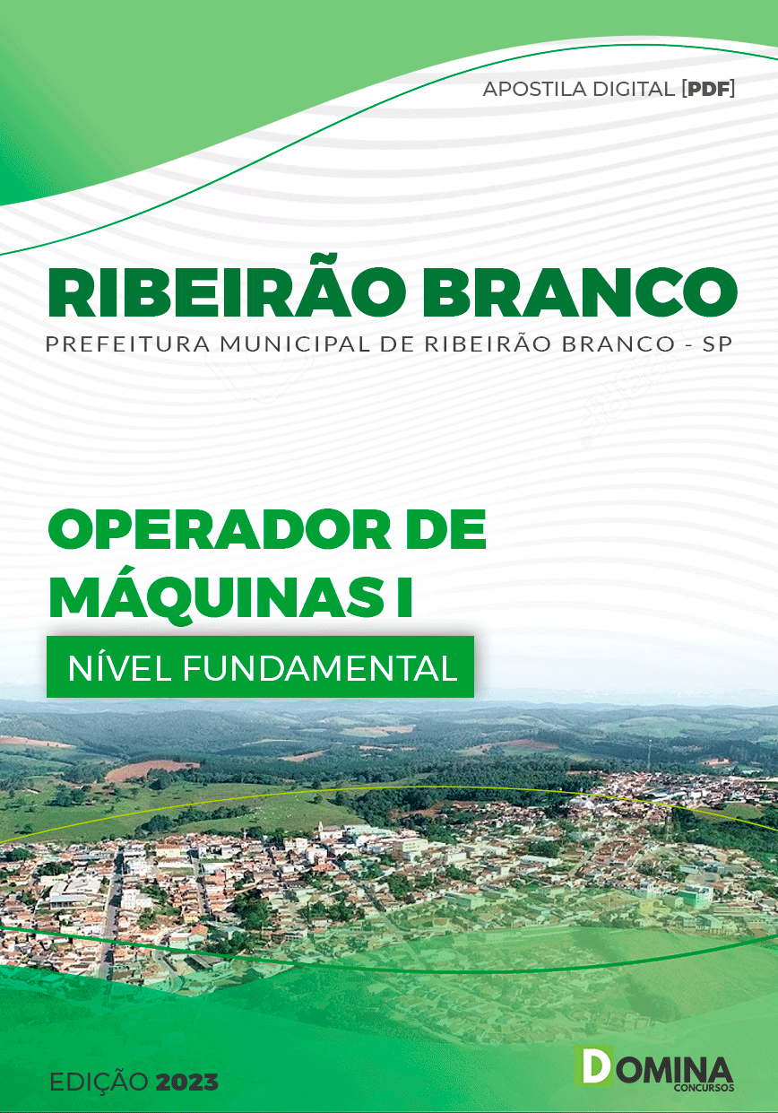 Apostila Pref Ribeirão Branco SP 2023 Operador Máquinas I
