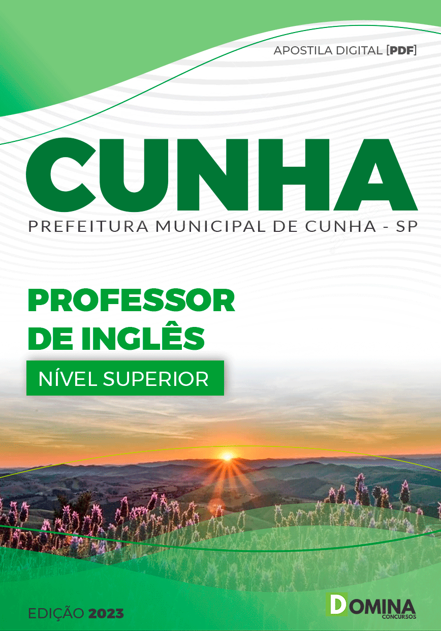 Apostila Concurso Pref Cunha SP 2023 Professor Inglês