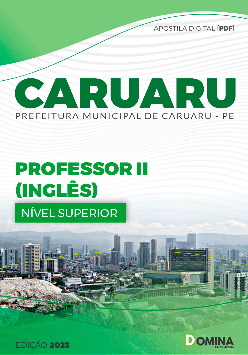Apostila Digital Pref Caruaru PE 2023 Professor II Inglês