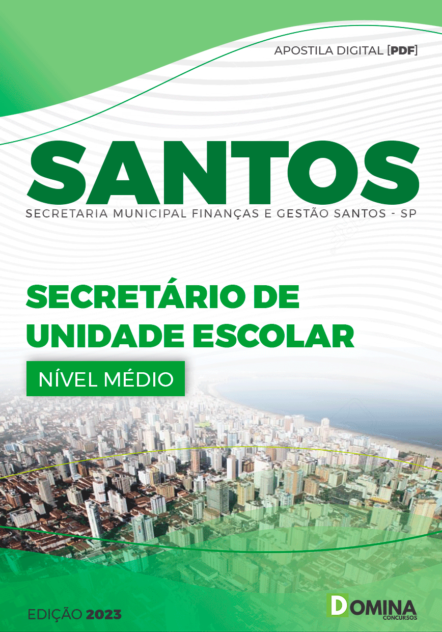 Apostila Concurso Pref Santos SP 2023 Secretário Unidade Escolar