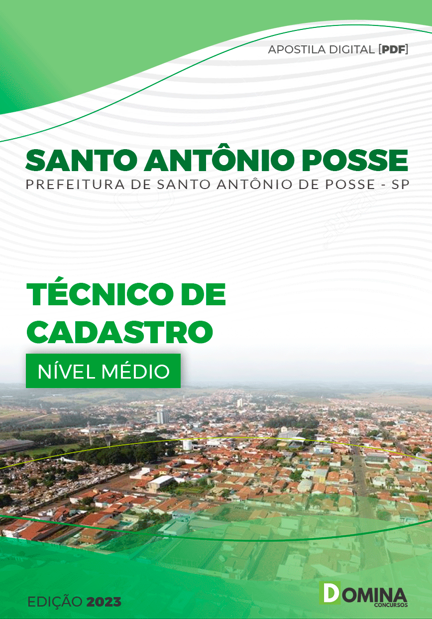 Apostila Pref Santo Antônio Posse SP 2023 Técnico Cadastro
