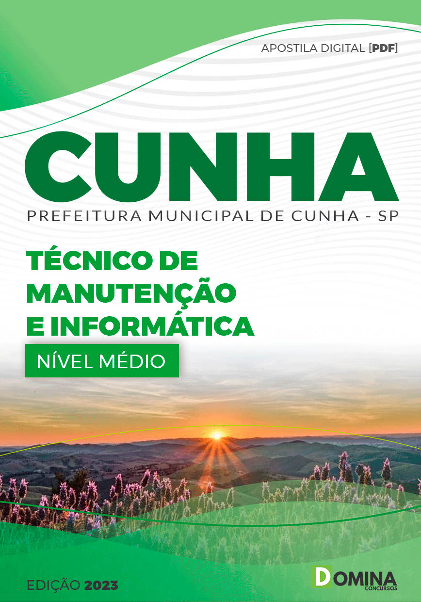 Apostila Pref Cunha SP 2023 Técnico Manutenção Informática