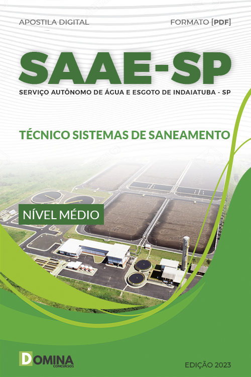 Apostila SAAE Indaiatuba SP 2023 Técnico Sistema Saneamento