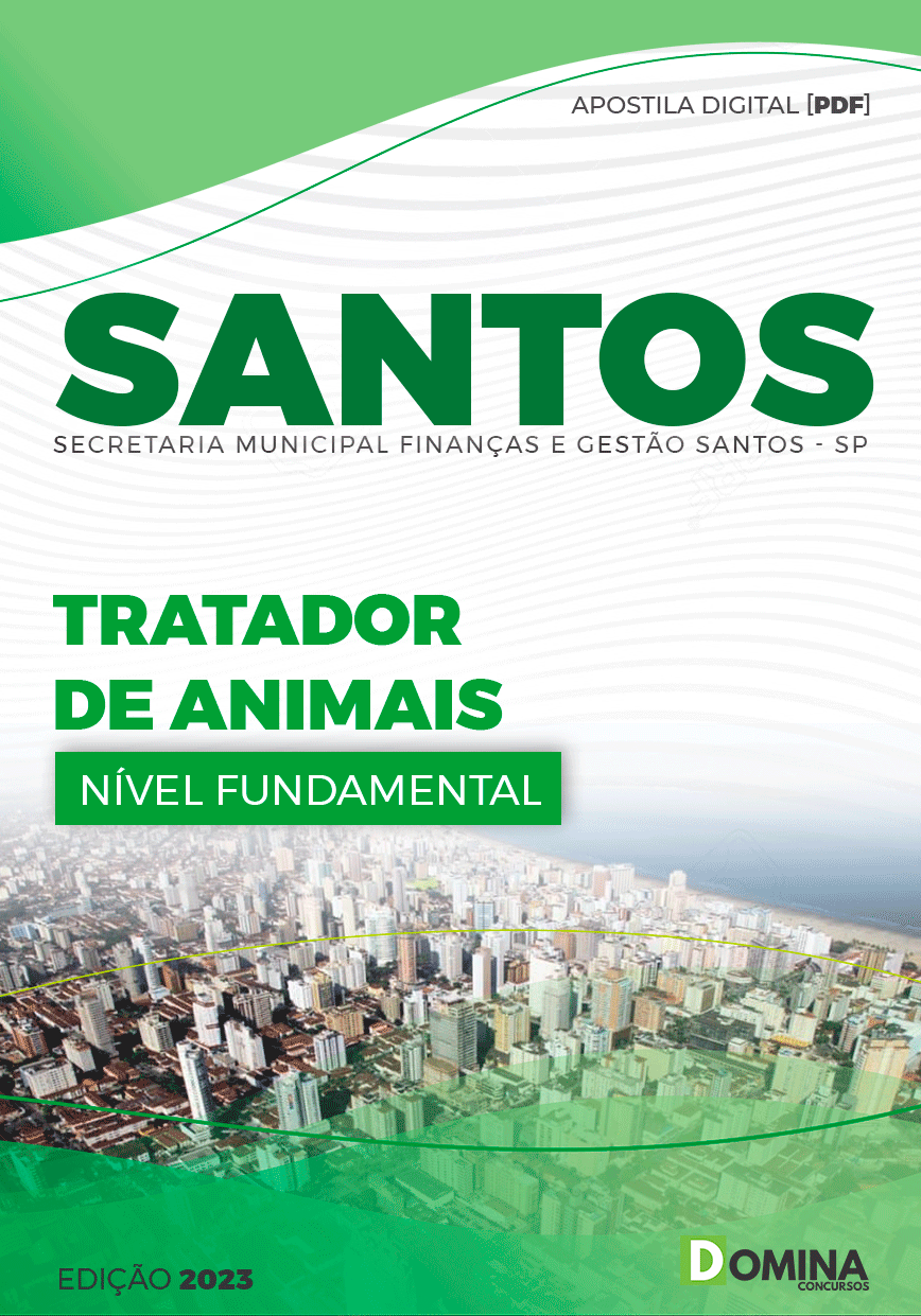 Apostila Digital Pref Santos SP 2023 Tratador Animais