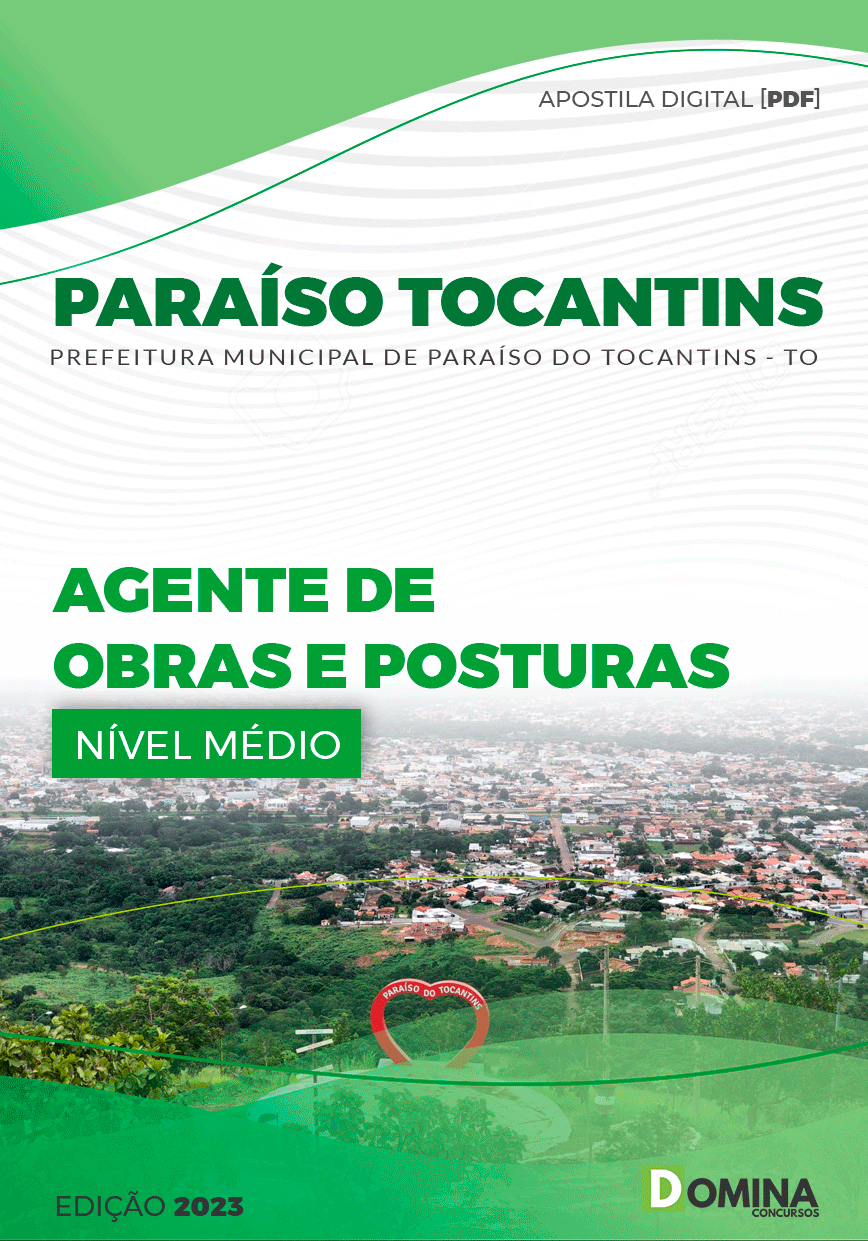 Apostila Pref Paraíso Tocantins TO 2023 Agente Obras Posturas